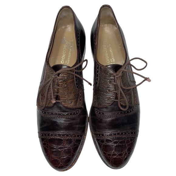 Romano Martegani for Georgio Brown Snakeskin Derby Shoes   Size: 11.5M - Picture 1 of 8